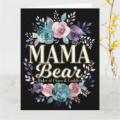 Mama Bear Ruler Of Chaos And Cuddles Floral Gift カード (黄色い花)