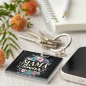 Mama Bear Ruler Of Chaos And Cuddles Floral Gift キーホルダー (正面右)