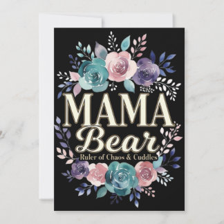 Mama Bear Ruler Of Chaos And Cuddles Floral Gift シーズンカード