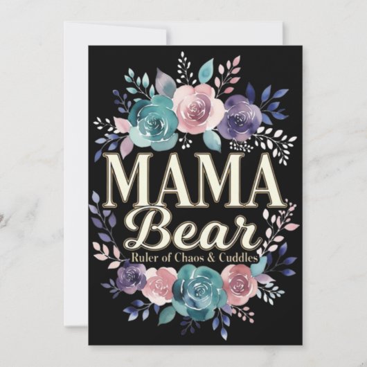 Mama Bear Ruler Of Chaos And Cuddles Floral Gift シーズンカード (正面)