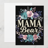 Mama Bear Ruler Of Chaos And Cuddles Floral Gift シーズンカード (正面/裏面)