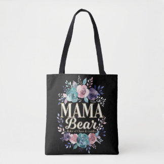 Mama Bear Ruler Of Chaos And Cuddles Floral Gift トートバッグ