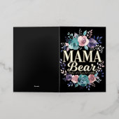 Mama Bear Ruler Of Chaos And Cuddles Floral Gift 箔グリーティングカード (外側レイダウン)