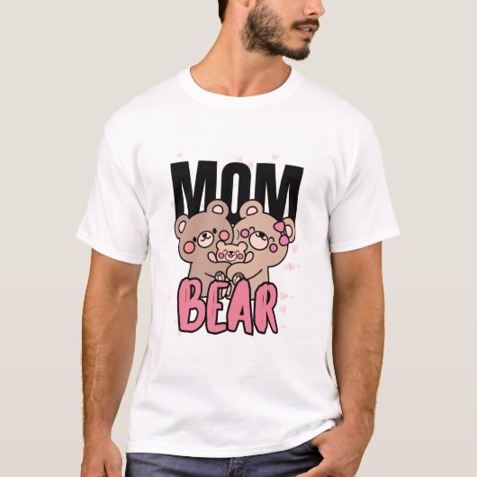 mama bear Shirt Cute Graphic Design Tシャツ (正面)