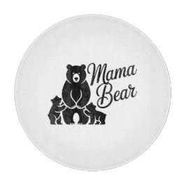 Mama Bear with Cubs Cute Family Bear カッティングボード