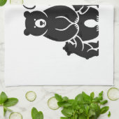 Mama Bear with Cubs Cute Family Bear キッチンタオル (折り畳み)