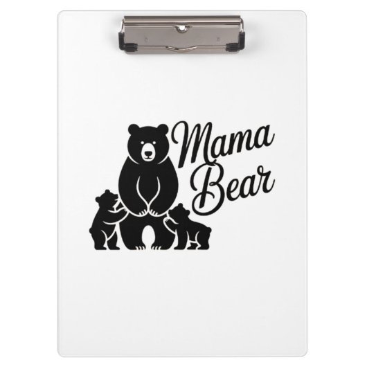 Mama Bear with Cubs Cute Family Bear クリップボード (正面)