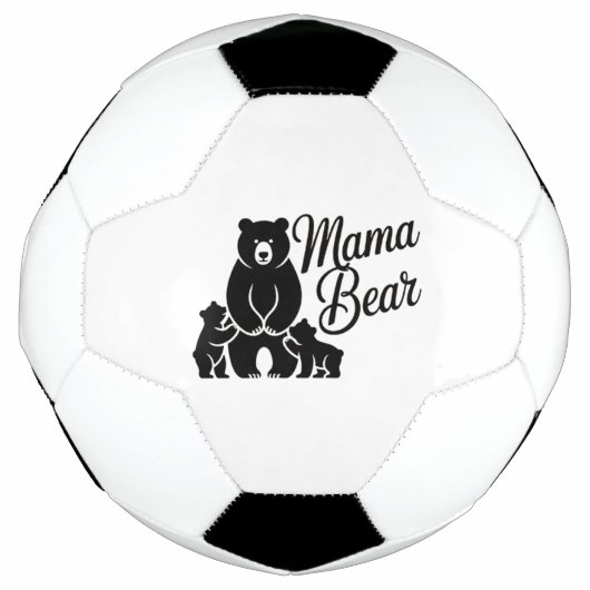 Mama Bear with Cubs Cute Family Bear サッカーボール (正面)