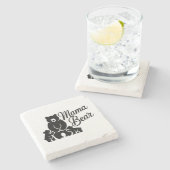 Mama Bear with Cubs Cute Family Bear ストーンコースター (横)