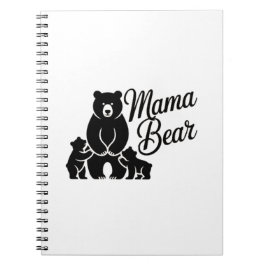 Mama Bear with Cubs Cute Family Bear ノートブック