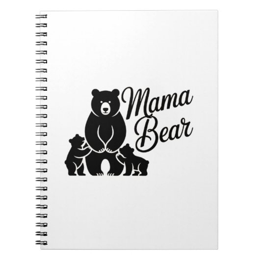 Mama Bear with Cubs Cute Family Bear ノートブック (正面)