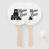 Mama Bear with Cubs Cute Family Bear ハンドファン (正面&裏面)