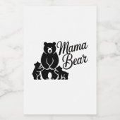 Mama Bear with Cubs Cute Family Bear フードラベル (シングルラベル)