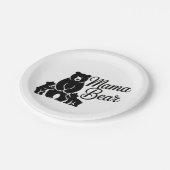 Mama Bear with Cubs Cute Family Bear ペーパープレート (アングル)