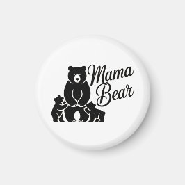 Mama Bear with Cubs Cute Family Bear マグネット