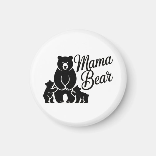 Mama Bear with Cubs Cute Family Bear マグネット (正面)