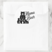 Mama Bear with Cubs Cute Family Bear ラウンドシール (バッグ)
