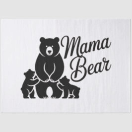 Mama Bear with Cubs Cute Family Bear 薄葉紙