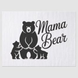 Mama Bear with Cubs Cute Family Bear 薄葉紙