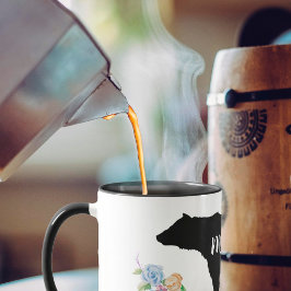 Mama Bear with Flowers and Name マグカップ