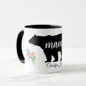 Mama Bear with Flowers and Name マグカップ (正面左)