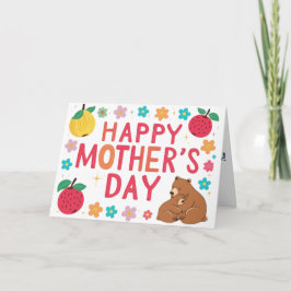 Mama BearColorful Happy Mother's Day Greeting Card カード