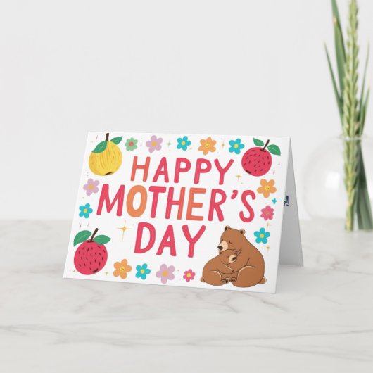 Mama BearColorful Happy Mother's Day Greeting Card カード (正面)