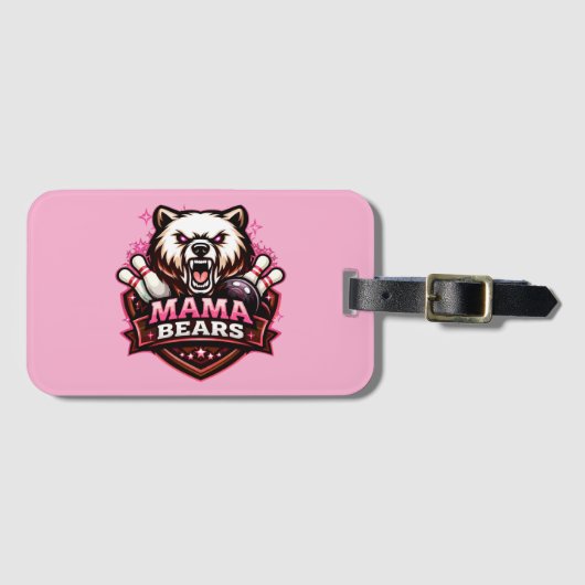 Mama Bears Bowling Team Logo ラゲッジタグ (正面横)