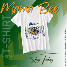 "Mama Bee" レディースプラスサイズTシャツ