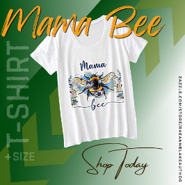 "Mama Bee" レディースプラスサイズTシャツ プラスサイズTシャツ