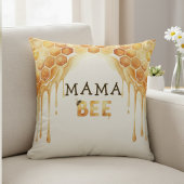 Mama Bee Honeycomb Honey Drip Baby Shower クッション