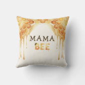 Mama Bee Honeycomb Honey Drip Baby Shower クッション (裏面)