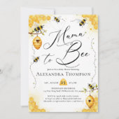 Mama Bee Summer Watercolor Elegant Baby Shower 招待状 (正面)