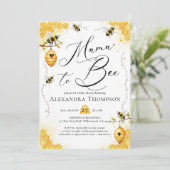 Mama Bee Summer Watercolor Elegant Baby Shower 招待状 (スタンド正面)