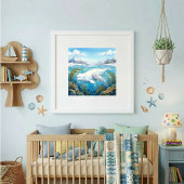 Mama Beluga Whale and Calf Nursery ポスター