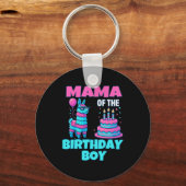 Mama Birthday Boy Llama Pinata Party Family Mathin キーホルダー (正面)