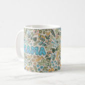 Mama Boho Pastel Green Floral 3D Pattern コーヒーマグカップ (正面左)