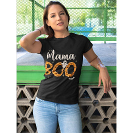 Mama Boo Halloween Naranja Lindo Tシャツ