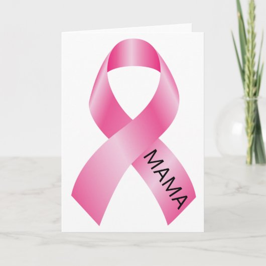 Mama Breast Cancer Awareness Pink Ribbon  カード (正面)