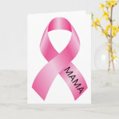 Mama Breast Cancer Awareness Pink Ribbon  カード (黄色い花)