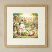 Mama Bunny and Babies Nursery ポスター