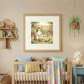 Mama Bunny and Babies Nursery ポスター