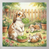 Mama Bunny and Babies Nursery ポスター (正面)