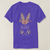 Mama Bunny Easter Bunny Ears Leopard Print Rabbit Tシャツ (デザイン正面)