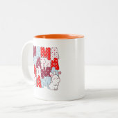 "MAMA" Bunny Love Stack Mag - Sweet Gift for Moms ツートーンマグカップ (正面左)
