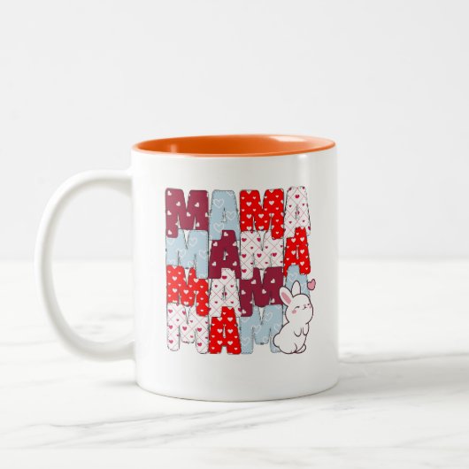 "MAMA" Bunny Love Stack Mag - Sweet Gift for Moms ツートーンマグカップ (左)