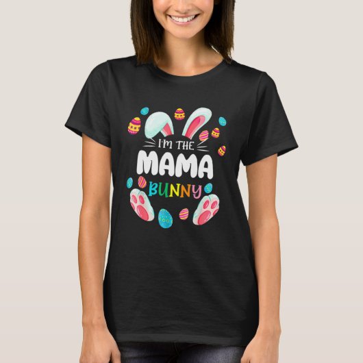 Mama Bunny Matching Family Easter Pregnancy Mom Ba Tシャツ (正面)