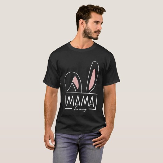 Mama Bunny Outfit Egg Hunt Family Costume Rabbit E Tシャツ (正面フル)