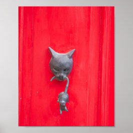 🐈 Mama Cat Knock, Knock! ❤️ ポスター