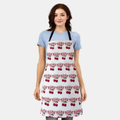 Mama Cherry Apron – Funny Kitchen Apron for Mom /  エプロン (着用した状態)